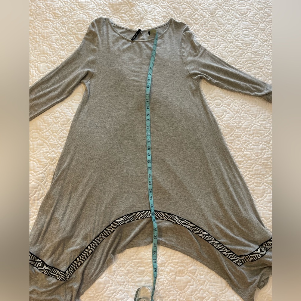 Hi-lo Gray dress/tunic with pockets - Picture 3 of 6